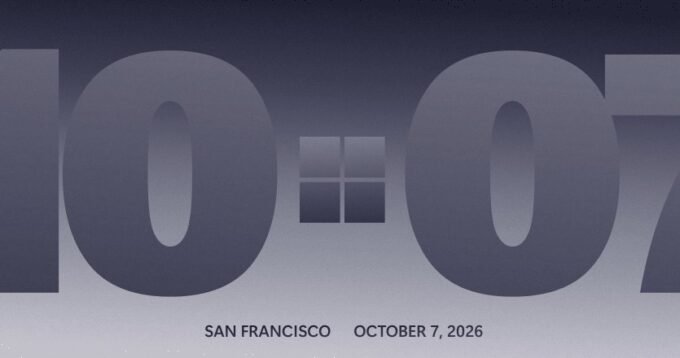 Microsoft's official event invitation for the Windows and Surface event on October 7th