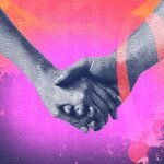 A person's hand gently holding another's, symbolizing support and empathy, with a blurred background suggesting introspection.