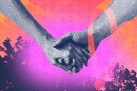 A person's hand gently holding another's, symbolizing support and empathy, with a blurred background suggesting introspection.