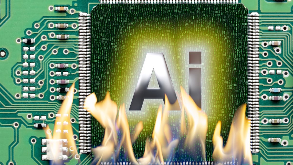 An abstract representation of artificial intelligence, possibly a brain-like network or glowing circuitry, symbolizing self-improvement and advanced technology.