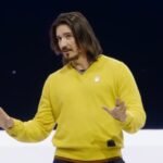 Robinhood CEO Vlad Tenev presenting new trading features at the HOOD Summit event.