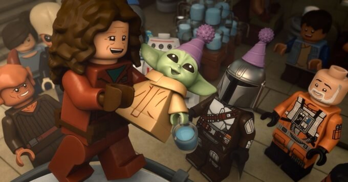 A collage of scenes from diverse TV shows, including a newspaper office, a Lego Mandalorian, South Park characters, and Gary Oldman as Jackson Lamb, representing September 2026's best streams.