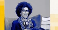 Timnit Gebru, a prominent AI researcher and critic, speaking at a conference.