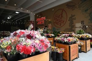 An array of Trader Joe's fall seasonal treats, including Maple Leaf Ice Cream Sandwiches, Glazed Pumpkin Pie Spice Donut Holes, and Apple Pie Spread.