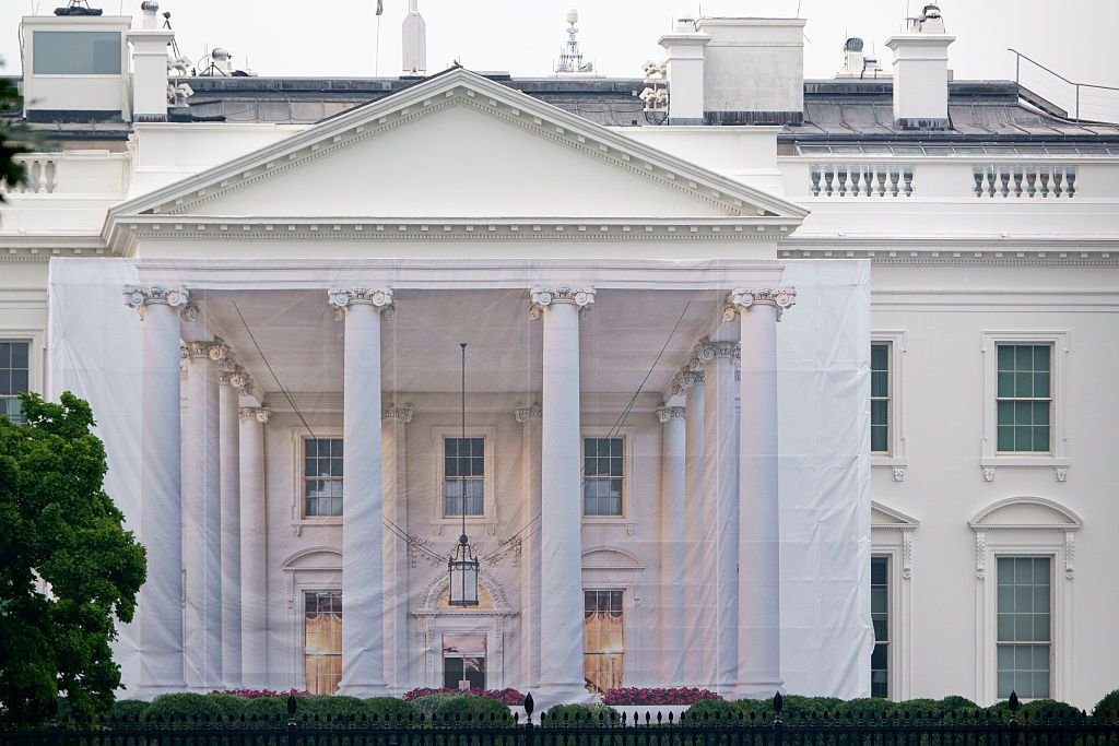 Image depicting a Tetris-like game, 'Build the Wall,' on the White House website, now removed.