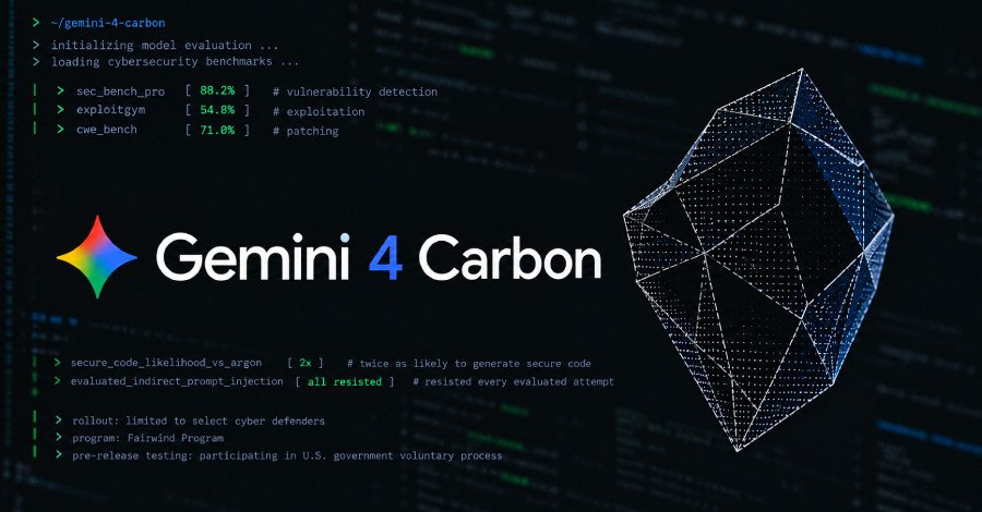 AI's Cybersecurity Frontier: Google's Gemini 4 Carbon Sets New Benchmarks in Vulnerability Defense 3 A visual representation of Google Gemini 4 Carbon's AI capabilities in cybersecurity, possibly showing code, a shield, or a network diagram.