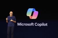 Microsoft CEO Satya Nadella speaking about artificial intelligence safety and control