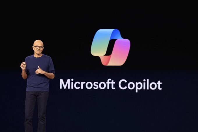 Microsoft CEO Satya Nadella speaking about artificial intelligence safety and control