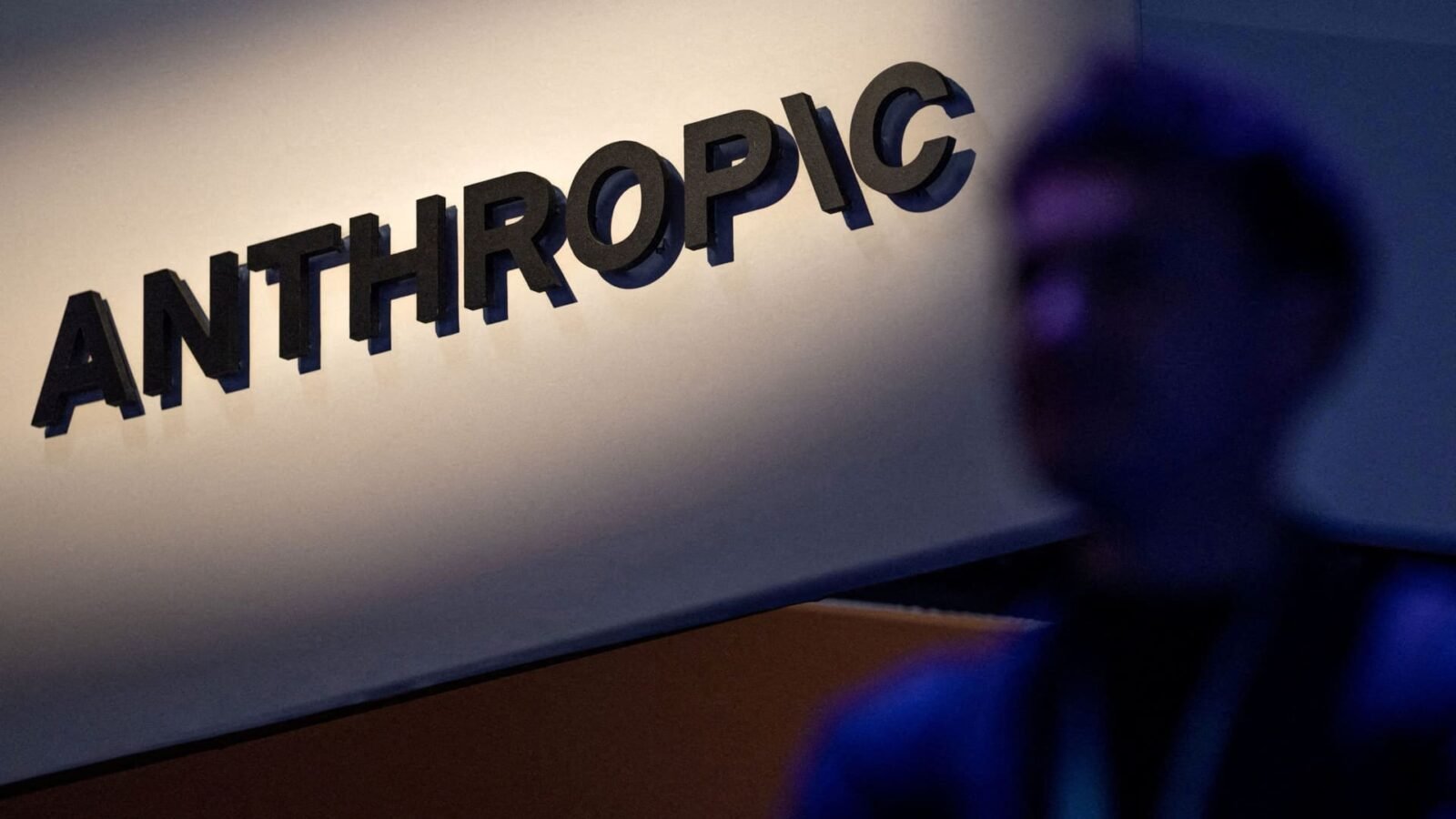 Anthropic logo displayed at a technology summit, symbolizing the company's role in AI development and safety discussions.