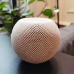 An illustration of the Apple HomeView smart home hub with a display, potentially showing a user interface for controlling smart home devices.