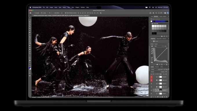 Close-up of the Apple MacBook Pro's PROLED XDR display showcasing vibrant colors and sharp detail.
