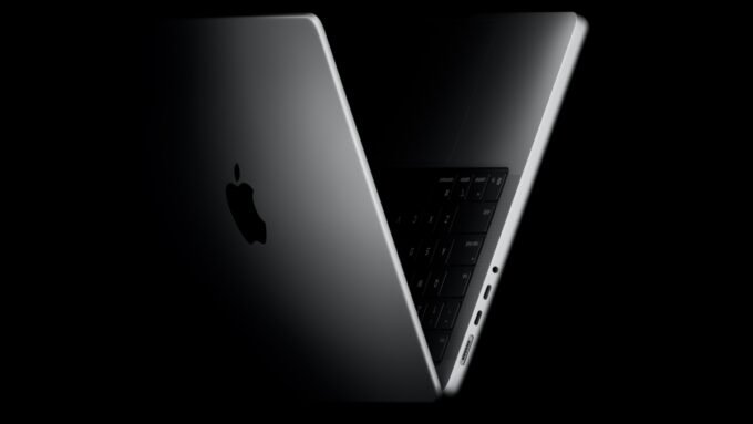 An Apple MacBook Pro laptop, possibly hinting at the upcoming touchscreen MacBook Ultra