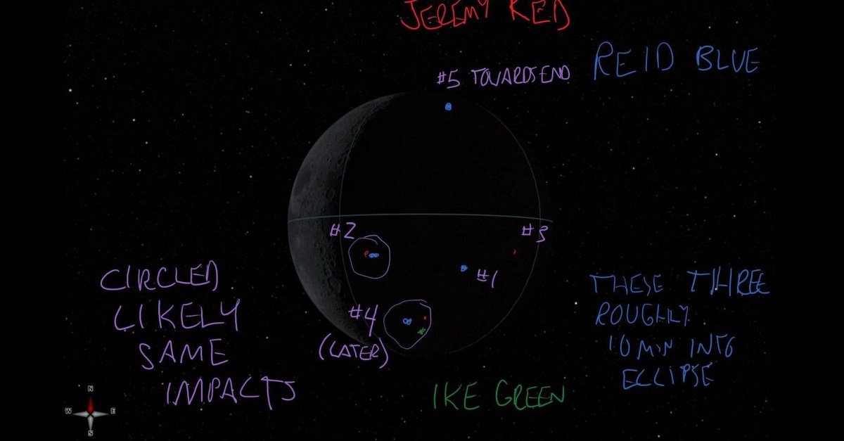 Artemis II Unveils Lunar Secrets: NASA Releases 800GB Data Trove 3 Annotated image from Artemis II showing impact flashes observed on the dark side of the Moon.