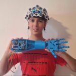 Aarav Sharma's mockup of an Augmented Reality (AR) glasses user interface for his six-command Brain-Computer Interface (BCI) system.