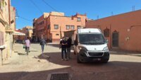 صورة لانتشار أمني في حي تاصومعت بورزازات بعد حادث الاعتداء