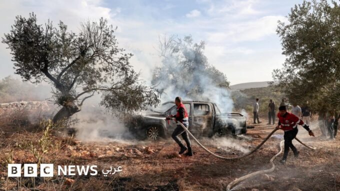 صورة تظهر عناصر من الشرطة الإسرائيلية أو الجيش في الضفة الغربية، أو مشهد من اعتداءات المستوطنين.