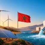 المغرب يعزز سيادته الطاقية والمائية: 52% كهرباء نظيفة و1.8 مليار م³ مياه محلاة بحلول 2031 6 صورة تعبيرية لمزيج من توربينات الرياح وألواح الطاقة الشمسية ومحطات تحلية المياه في المغرب، ترمز للسيادة الطاقية والمائية.