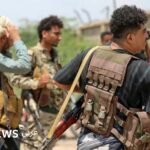 صورة تظهر آثار القصف في اليمن