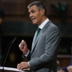رئيس الوزراء الإسباني بيدرو سانشيز يلقي خطابًا في مجلس النواب بمدريد حول ملف الهجرة في سبتة.