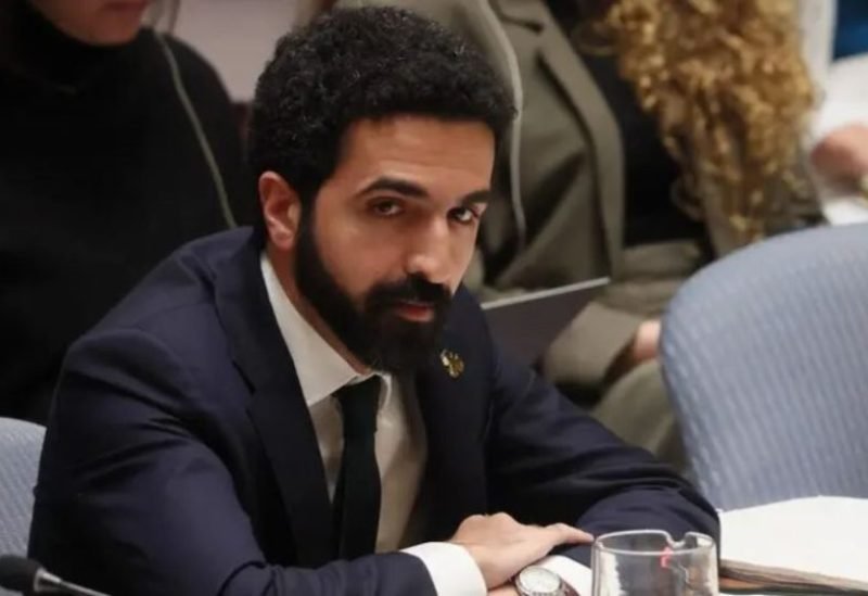 صورة للمندوب السوري إبراهيم علبي يتحدث في الأمم المتحدة