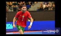 صورة للاعب سفيان الشعراوي خلال إحدى مباريات المنتخب المغربي لكرة القدم داخل القاعة