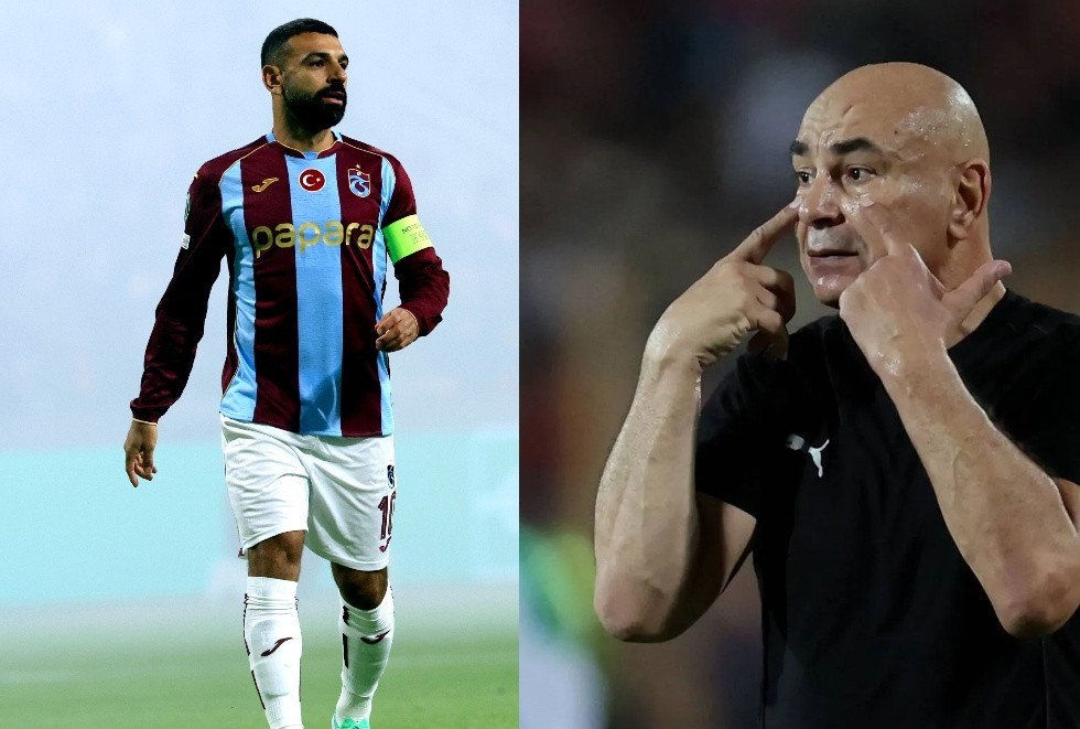 صورة تجمع المدرب حسام حسن وقائد المنتخب المصري محمد صلاح، في سياق الجدل حول مشاركة اللاعب على العشب الصناعي.