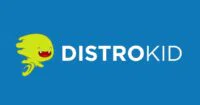 DistroKid logo against a background of music streaming icons, symbolizing the platform's role in music distribution.
