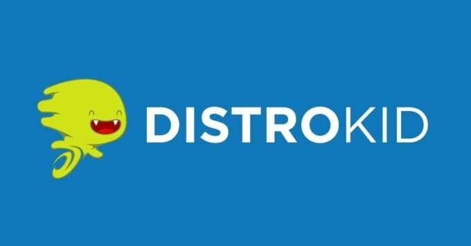 DistroKid logo against a background of music streaming icons, symbolizing the platform's role in music distribution.
