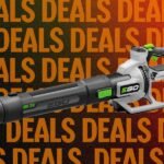 Ego Power+ 880 CFM leaf blower with a toilet paper roll attached, ready to be launched as a cannon