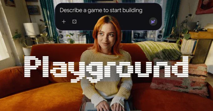 Screenshots of quirky video games generated using Google's AI Playground.