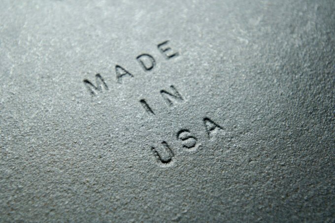 Factory floor with 'Made in America' label, symbolizing domestic manufacturing and economic considerations
