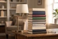 A stack of classic and modern bestselling books with the New York Times Bestseller List logo in the background.