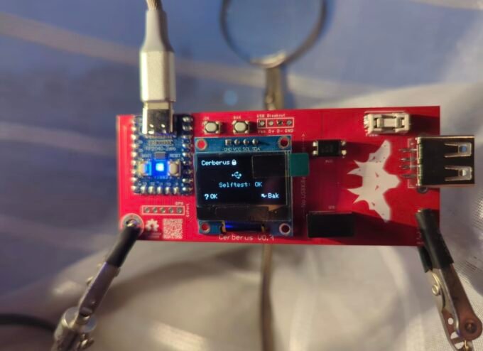OSHWA certification logo alongside examples of certified open source hardware projects like PhotogateV2, ChamberFlux, and Cerebus.
