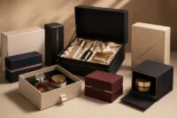 Un emballage de produit réutilisé comme vase, symbolisant la prolongation de la vie du packaging au-delà de sa fonction première.