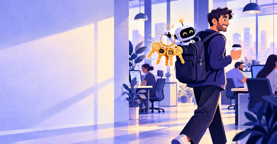 A conceptual image showing various AI agent icons seamlessly integrating with corporate application logos, symbolizing the BYOA phenomenon.