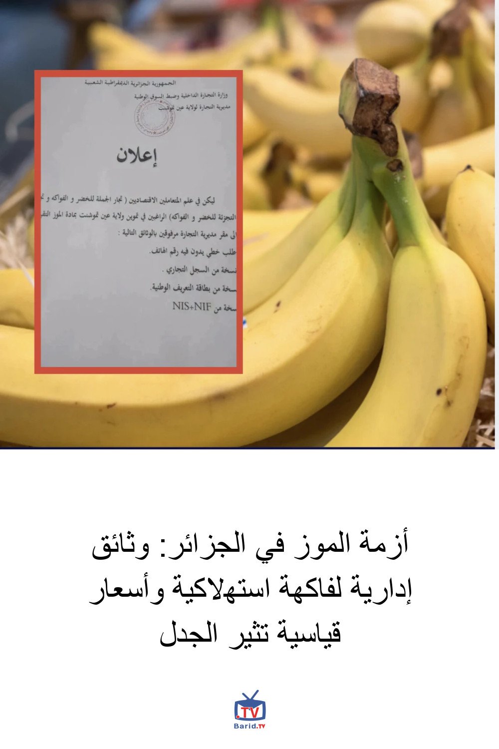 أزمة الموز في الجزائر: وثائق إدارية لفاكهة استهلاكية وأسعار قياسية تثير الجدل 4 Pinterest Hidden