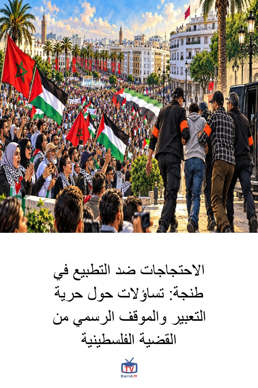 الاحتجاجات ضد التطبيع في طنجة: تساؤلات حول حرية التعبير والموقف الرسمي من القضية الفلسطينية 4 Pinterest Hidden