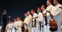 Cérémonie de lancement de La Lagune par Prestigia à Rabat Riviera Golf Living, avec des musiciens andalous marocains et internationaux sur scène.