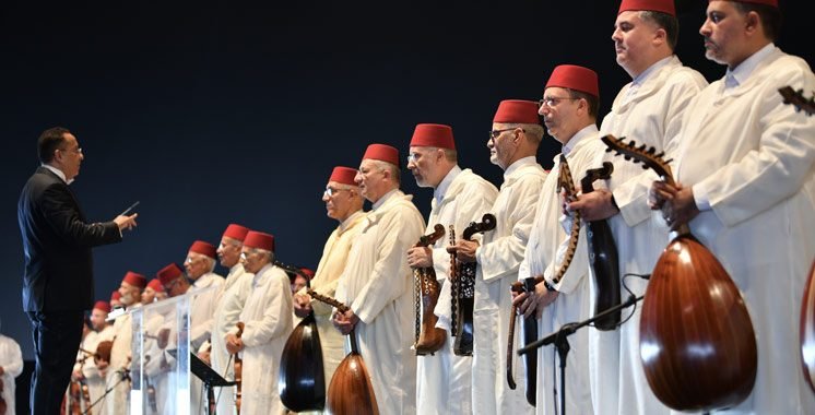 Cérémonie de lancement de La Lagune par Prestigia à Rabat Riviera Golf Living, avec des musiciens andalous marocains et internationaux sur scène.
