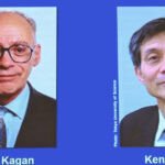 Portrait des professeurs Henri Kagan et Kenso Soai, lauréats du Prix Nobel de chimie 2024, souriants et célébrant leur reconnaissance pour leurs travaux sur la catalyse asymétrique.