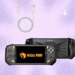 RG52MINI Retro Handheld Game Console displaying classic game on its 5.5-inch IPS screen