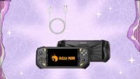 RG52MINI Retro Handheld Game Console displaying classic game on its 5.5-inch IPS screen