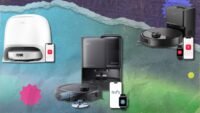 A composite image showing various robot vacuum cleaners on sale during Amazon Prime Day.