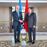 Le ministre des Affaires étrangères, Nasser Bourita, et l'envoyé personnel d'António Guterres pour le Sahara, Staffan de Mistura, en discussion à Rabat.