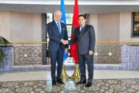Le ministre des Affaires étrangères, Nasser Bourita, et l'envoyé personnel d'António Guterres pour le Sahara, Staffan de Mistura, en discussion à Rabat.