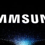 Samsung logo illuminated at Mobile World Congress, symbolizing its leadership in AI and mobile technology.