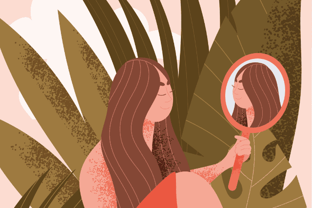 The Evolving Self: Challenging Your Own Operating Manual 9 A person looking into a distorted mirror, reflecting on self-perception and identity.