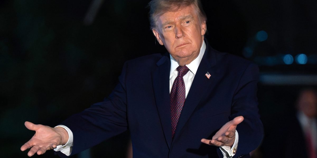 Former President Donald Trump speaking at a rally, with text overlay related to voter payments and economic policy.